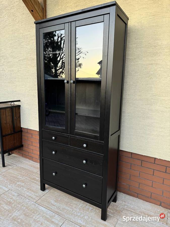 Witryna drewniana kredens Hemnes Ikea komoda Kredensy i witryny mazowieckie Sulbiny