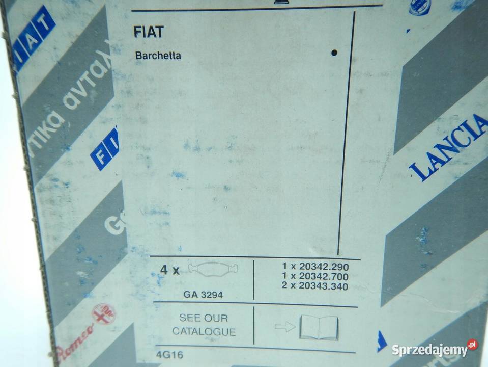 KLOCKI HAMULCOWE PRZEDNIE FIAT BRAVA BARCHETTA