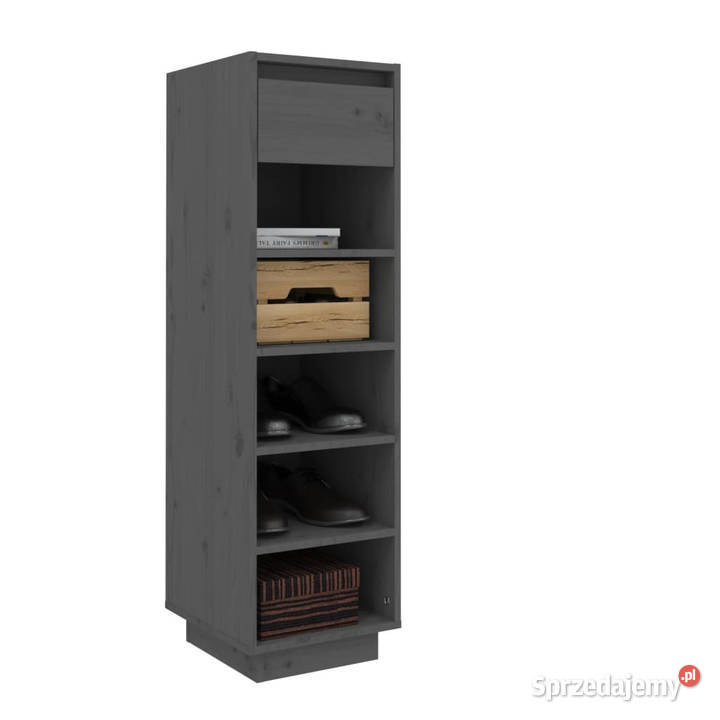 Szafka na buty szara 30x34x105 lite drewno mazowieckie Warszawa