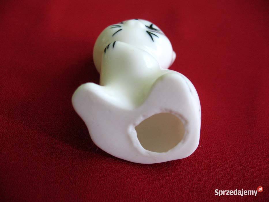 Kot biały mały kotek porcelana 5 x 4 x 3 biały Dekoracje i ozdoby Siedlce sprzedam
