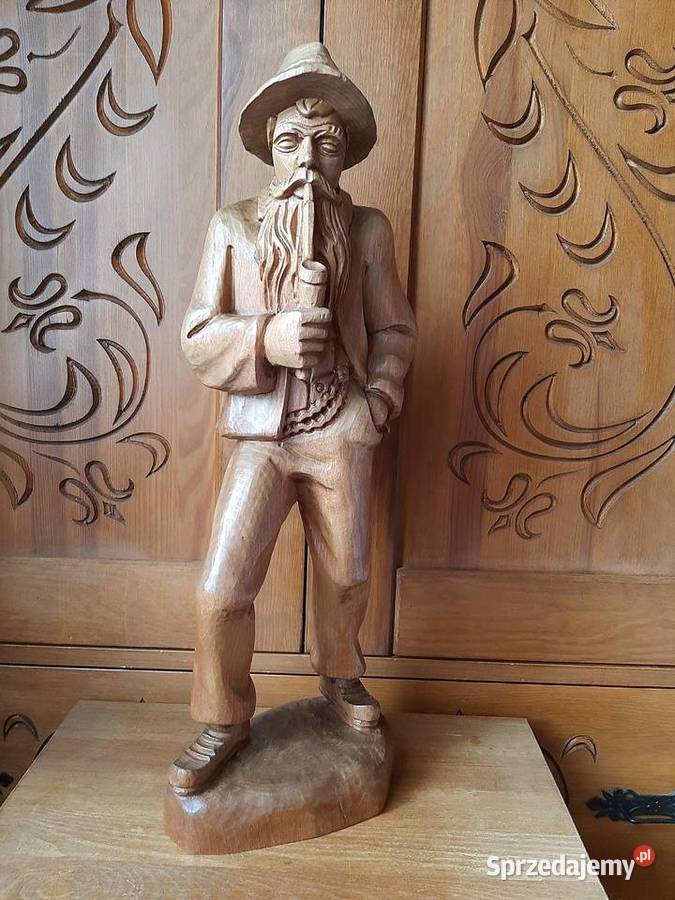 Rzeźba z drewna Halabardnik Św Florian Starzec z Lubień sprzedam