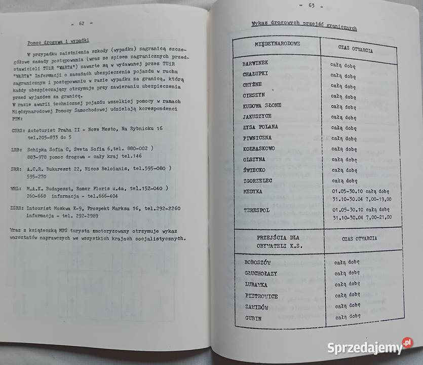 Broszura Informacja turystów wyjeżdżających Koźminek sprzedam