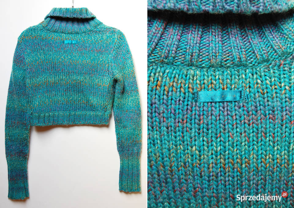 DKNY sweter bolerko turkus wełna 34 XS Lublin