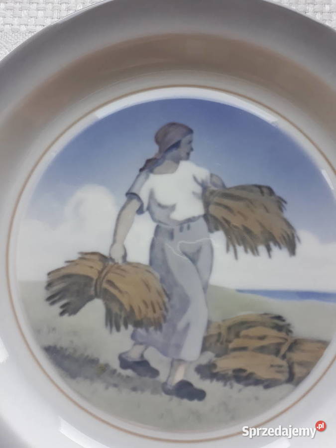 talerz talerze żniwiarka duńska porcelana inny kolor Gdańsk sprzedam