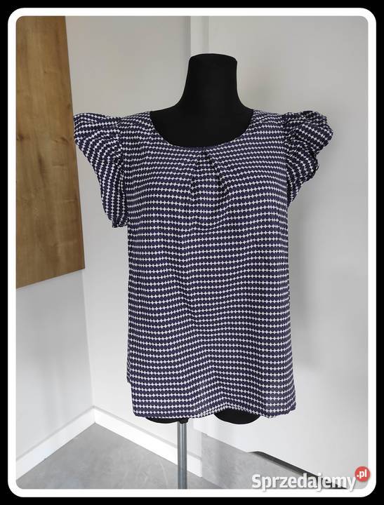 Look bluzka 44 XXL wzorzysta w fioletowe owale Bluzki i koszule Płock