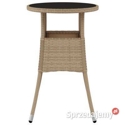 Stolik ogrodowy 60x75 szkło hartowane i rattan Stoły i stoliki ogrodowe Warszawa