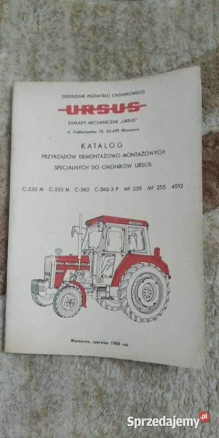 Katalog Ursus C 330M C355M C 360 C 360 3P Rok wydania 1988 Lublin