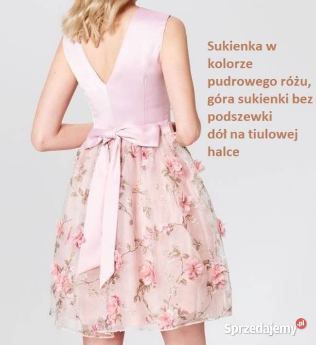 MOHITO 36S sukienka RÓŻ halka tiul organza Bombka  mazowieckie Warszawa