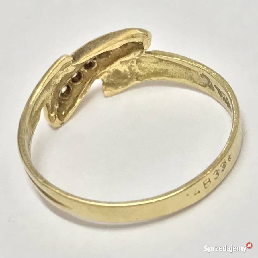 Złoty pierścionek 585 14K cyrkonie elegancki Warszawa