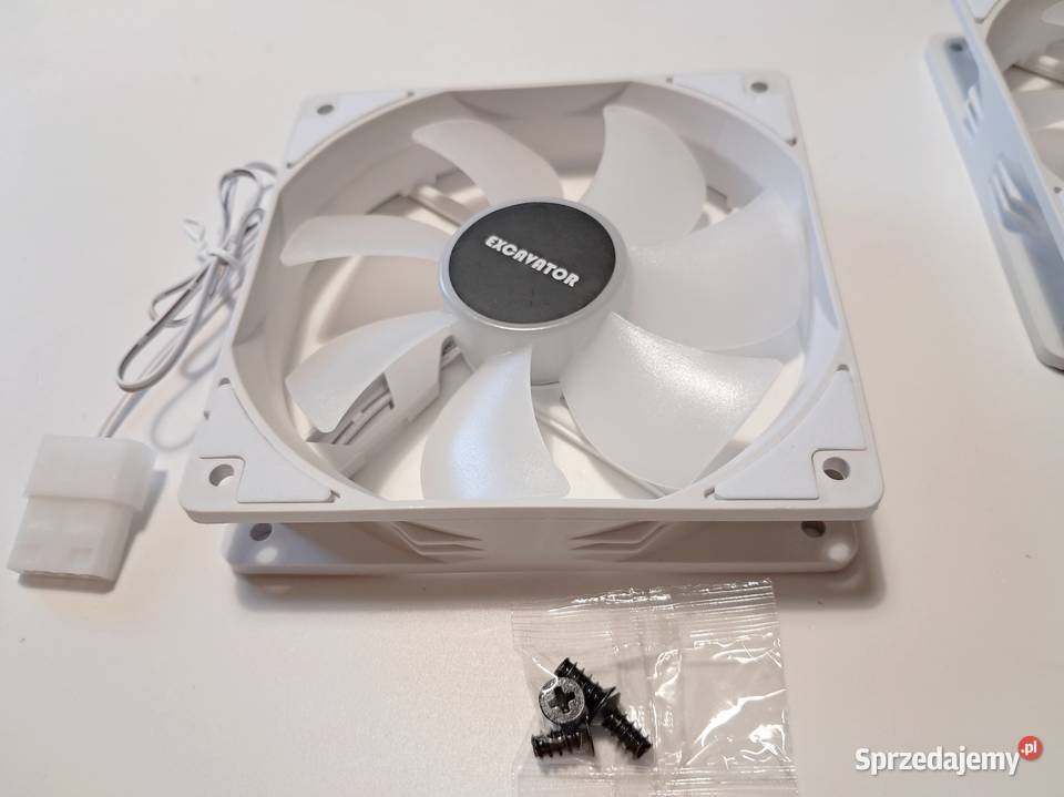 Białe dwa wentylatory 12 z podświetleniem LED małopolskie Kraków