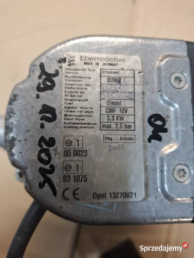 Webasto Dogrzewacz D3WZ Opel Combo Corsa Kalisz