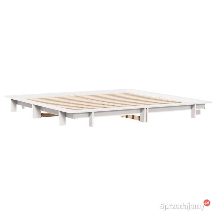 Łóżko bez materaca białe lite drewno sosnowe 222cm sprzedam