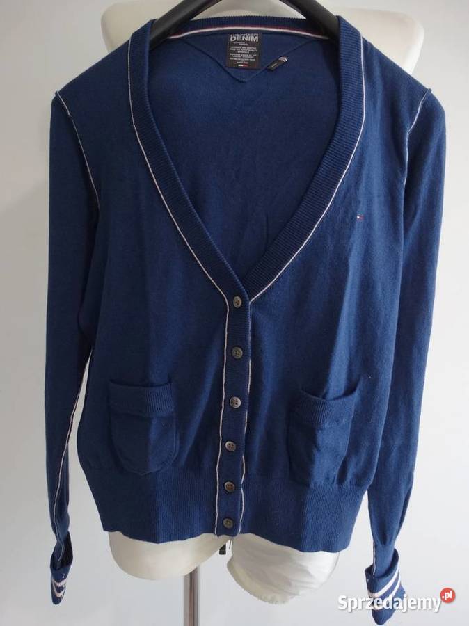 Sweter Kardigan Granatowy Bawełniany Tommy Łomża sprzedam