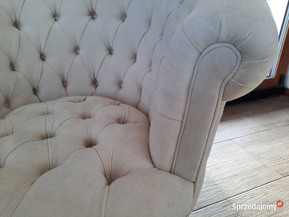 Elegancki pikowany fotel Chesterfield wielkopolskie Poznań