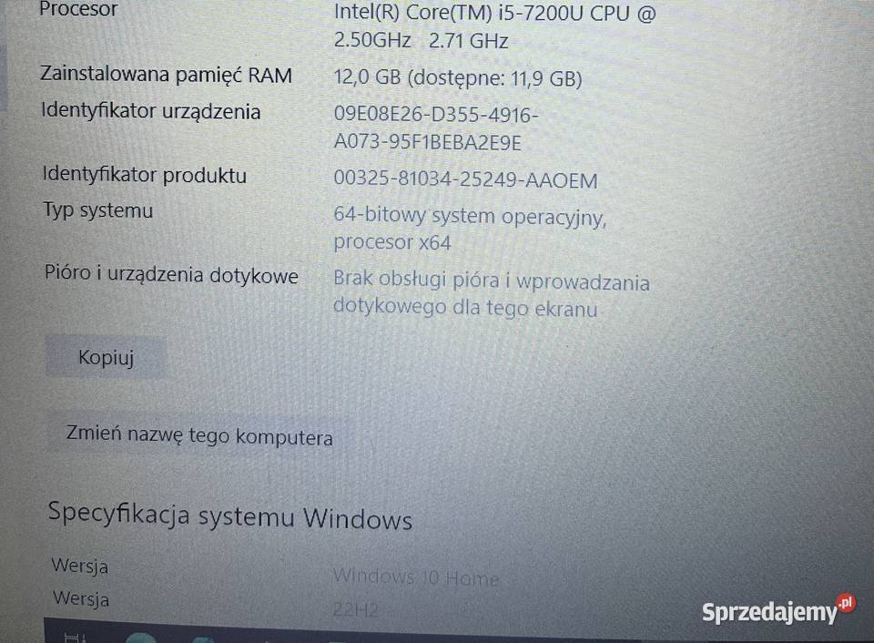 ideapad 32015IKB Intel i5 7200 CPU RAM 12 GB Legionowo