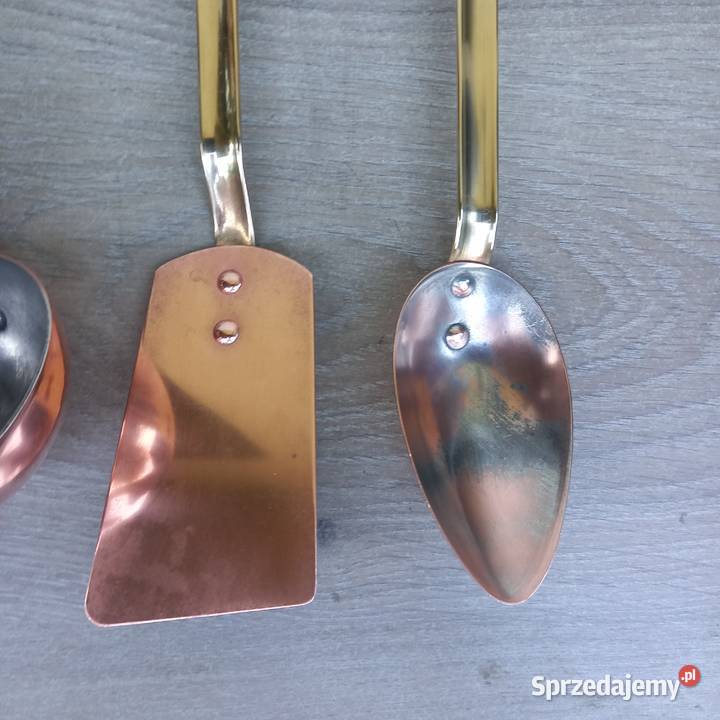 Miedziane przybory kuchenne komplet 4 z Warszawa
