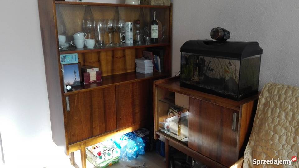 Zestaw mebli z lat 60tych Komoda Witryna Stół Dom i Ogród śląskie Chorzów