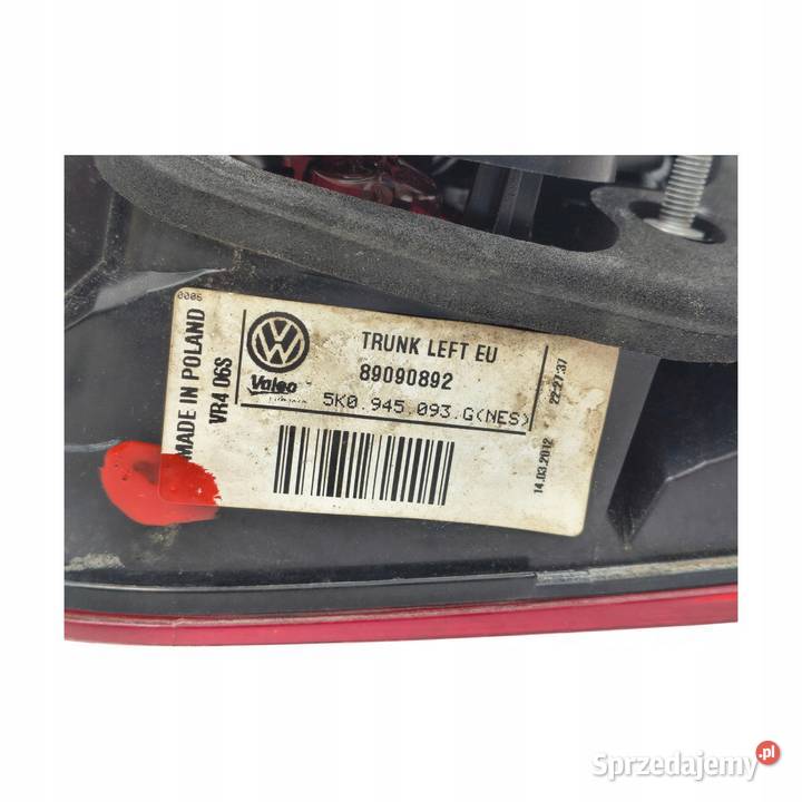 LAMPA LEWA VW Golf VI 20082012 tylna tylnia lewa lubelskie