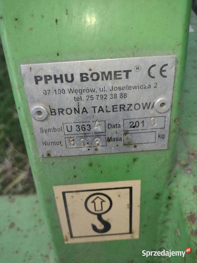 Brona talerzowa talerzowka świętokrzyskie Mnichów