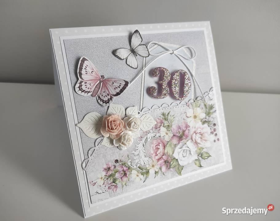 Kartka ręcznie robiona na urodziny 30 40 50 Łódź