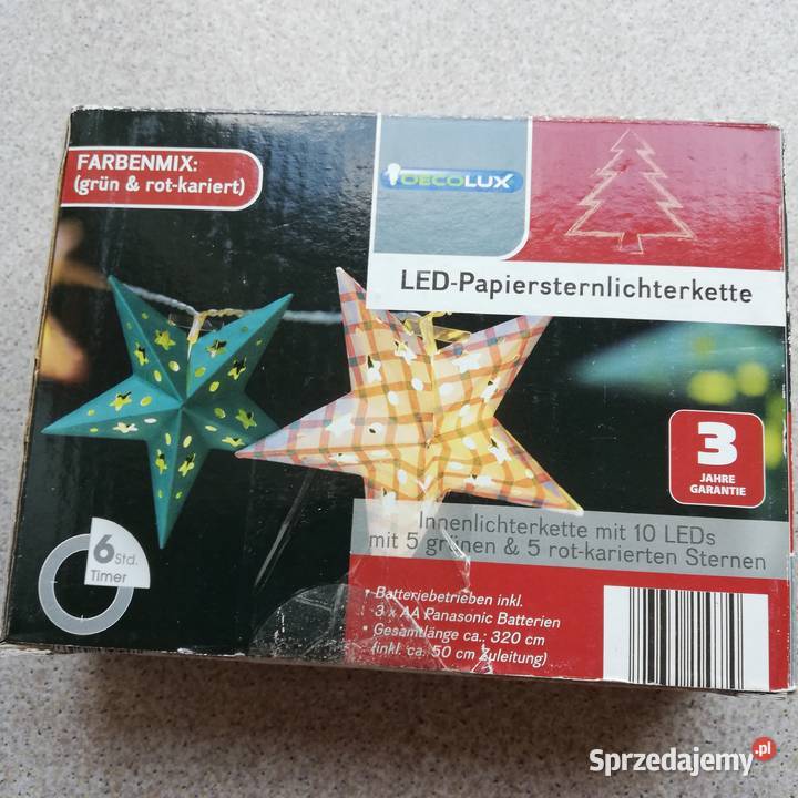 Lampki LED światełka w kształcie gwiazdek NOWE