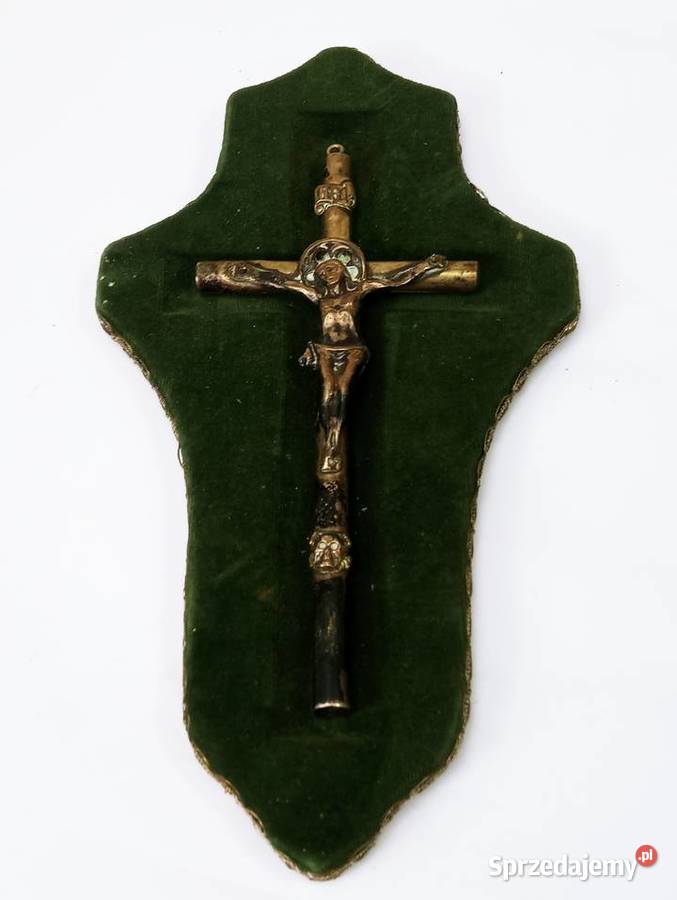 Zabytkowy Krzyż Srebro Jezus Chrystus Nowa Sól