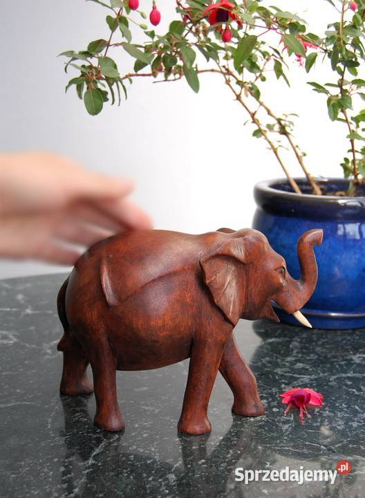 Słoń egipski drewniany rzeźba drewno rękodzieło Figurki i rzeźby Lublin