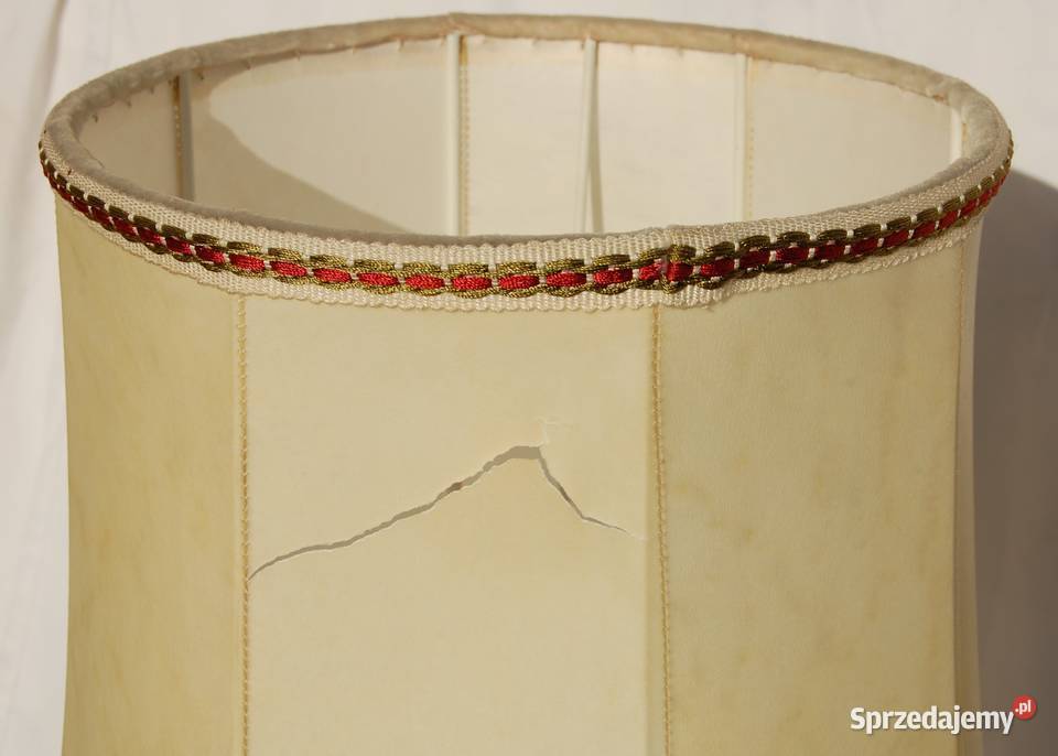 Mosiężna lampa stołowa mosiądz pergaminowy Lublin