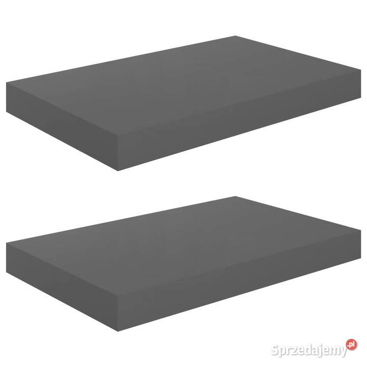 Półki ścienne 2 szare wysoki połysk 40x23x38 MDF Warszawa sprzedam