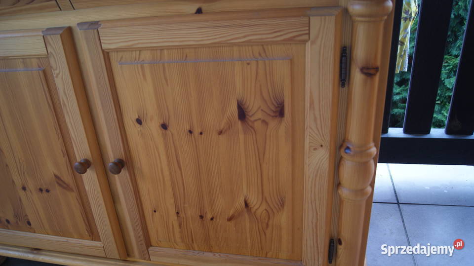 Kredens sosnowy oszklony SKANDYNAWSKI Duży Dom i Ogród