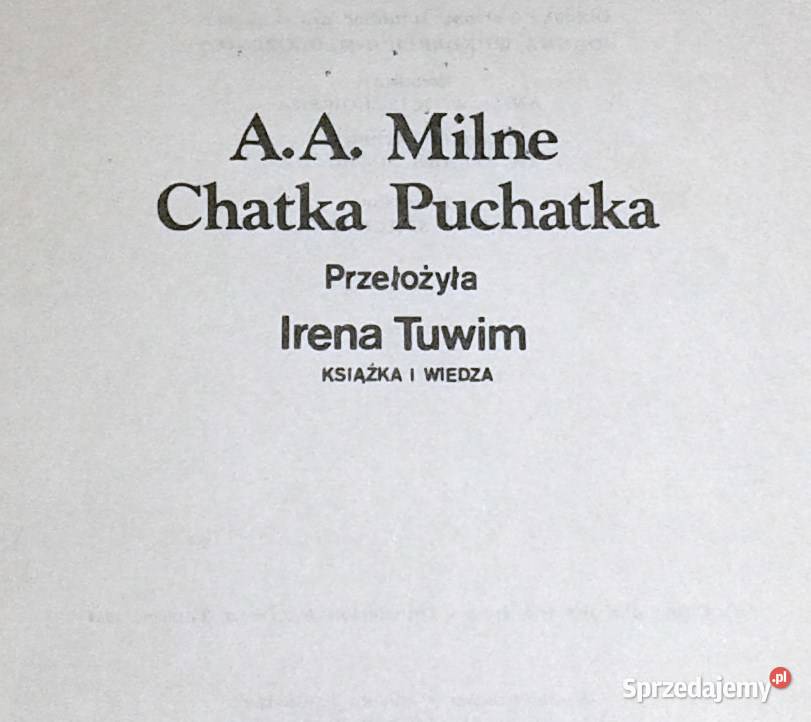 Chatka Puchatka Alan Alexander Milne sprzedam