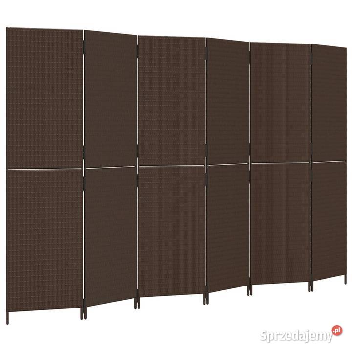 vidaXL Parawan 6panelowy brązowy