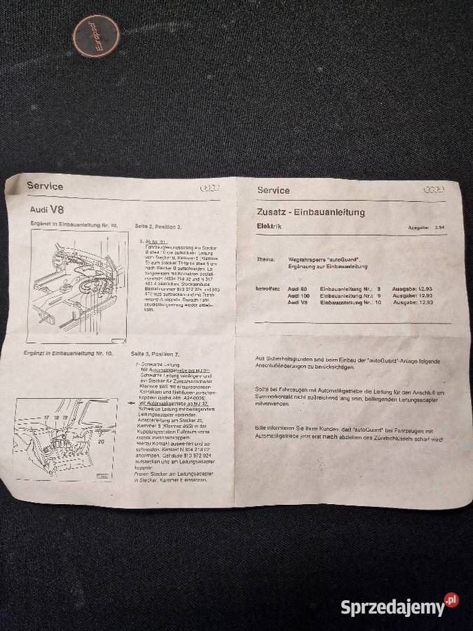 Nowy immobilizer do audi 80 rarytas