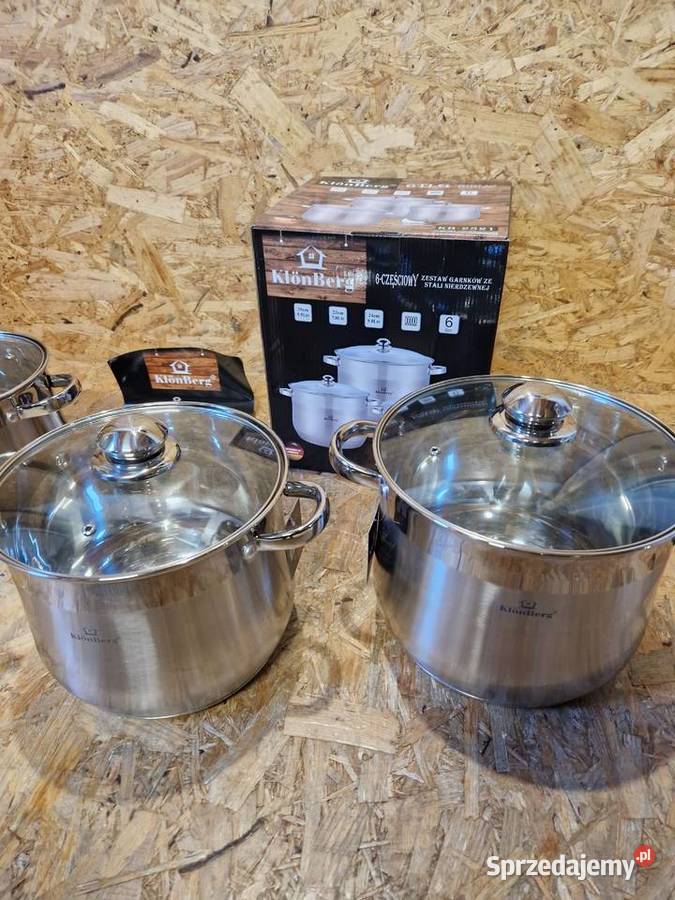Zestaw dużych garnków ze stali KlnBerg 7 955L Głogowa sprzedam