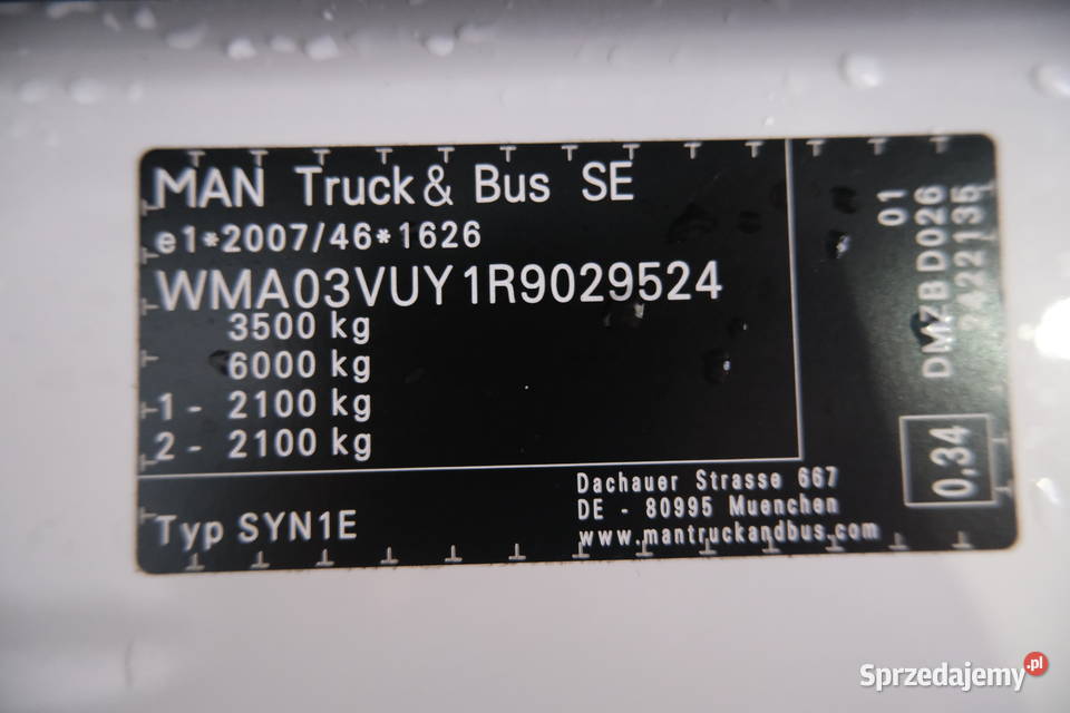 MAN TGE 3180 2024 196800 ccm 175 Warszawa