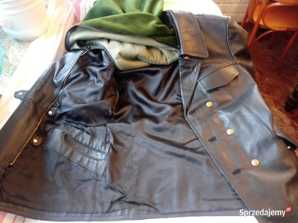 skórzana kurtka policyjna niemiecka męska na sprzedam