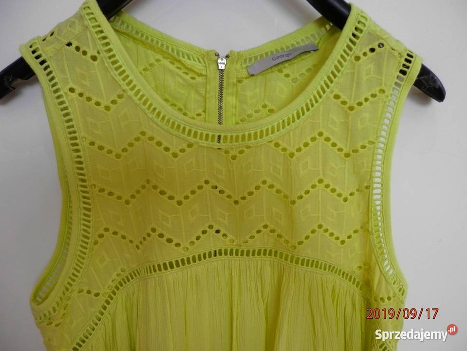 Bluzka Limonkowa Zdobiona Ażurem Neonowa podlaskie Łomża
