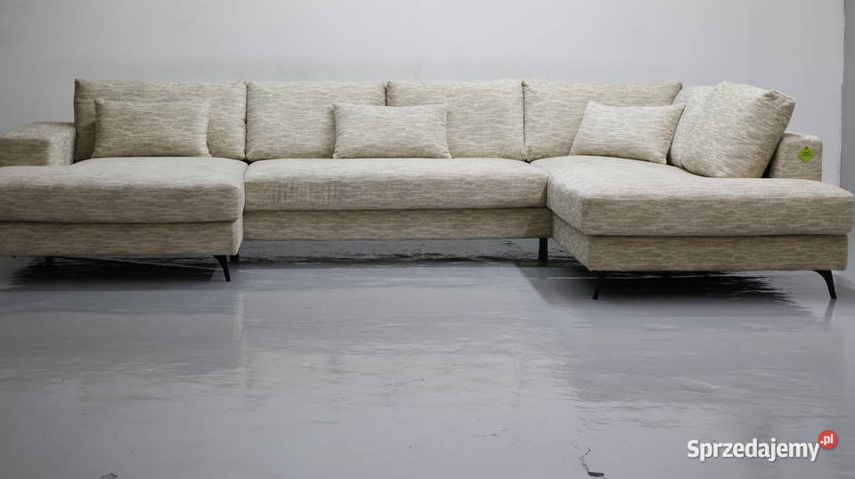 TDJ Nowy wieli narożnik U beżowa tkanina rogówka 382cm Poznań