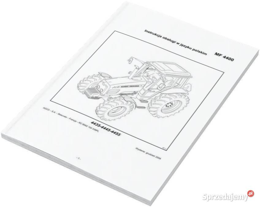 Instrukcja MF 443544454455 Massey Ferguson Szamotuły