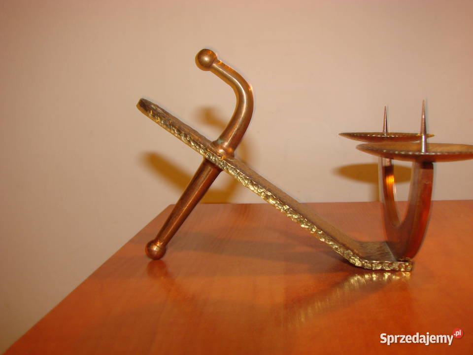 mosiężny świecznik Pruszcz Gdański