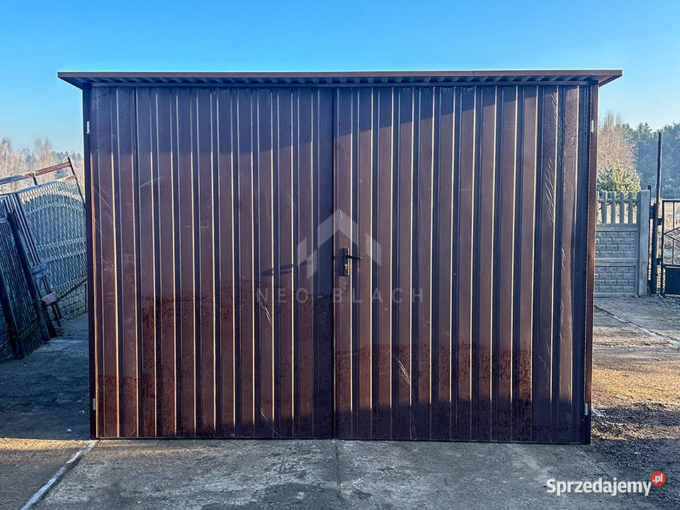 Blaszak Garaż Blaszany 3x7m Brama Dwuskrzydłowa blacha wielkopolskie Gniezno