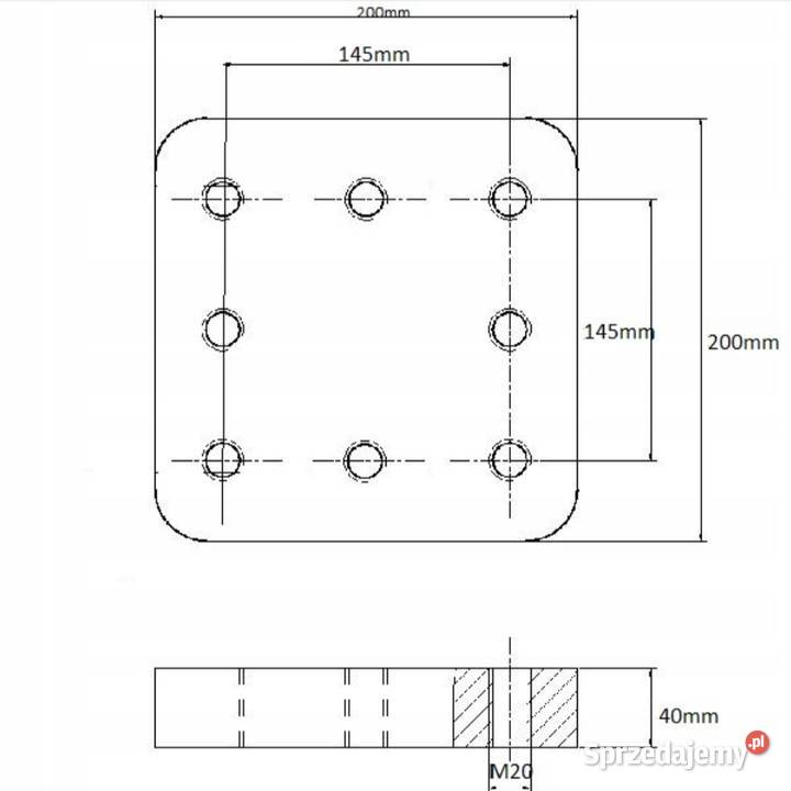 Płyta do wspawania pod zaczep 145x145 Pozostałe Kostomłoty Pierwsze sprzedam