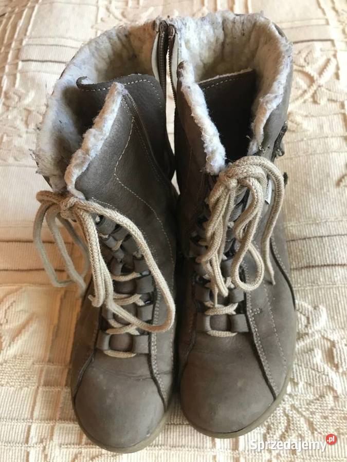 Wysokie buty zimowe r 37nat zamsz nat futerko w inna Kozaki Zbąszynek sprzedam