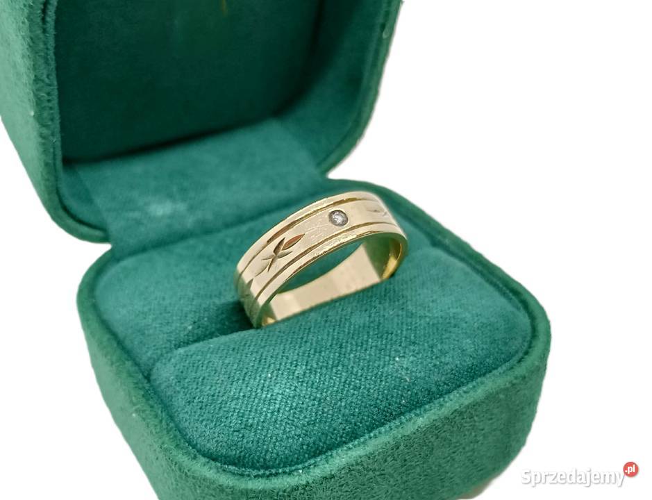 Złota Obrączka z Diamentem pr 585 476g Elbląg