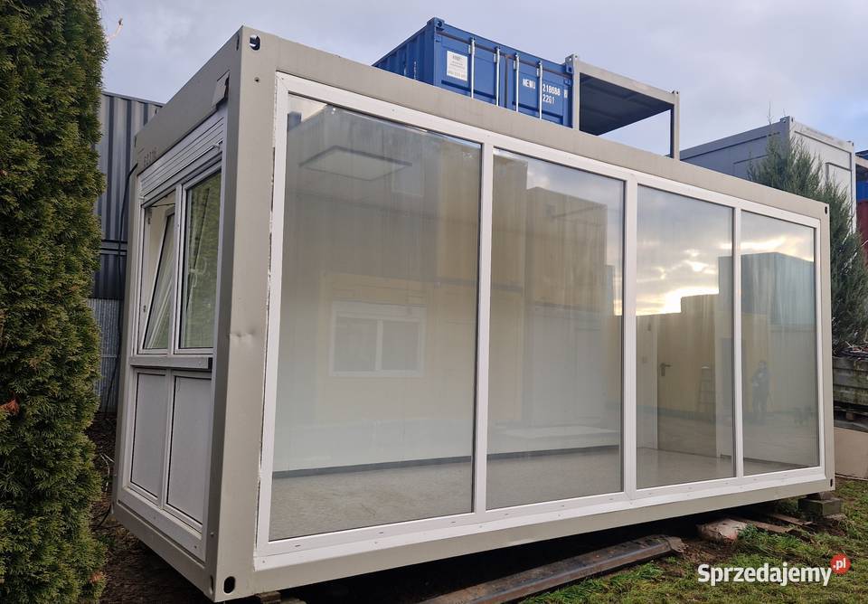 Kontener usługowy ekspozycyjny biuro sprzedaży Somianka-Parcele
