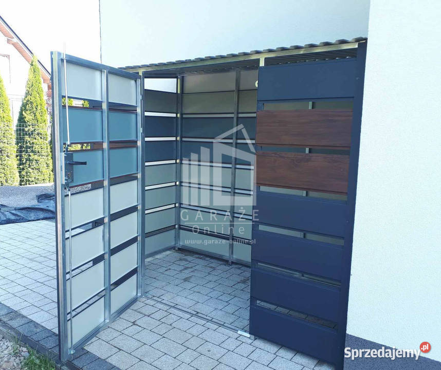 Wiata śmietnikowa spad tył 3x07m drewnopodobny Łódź