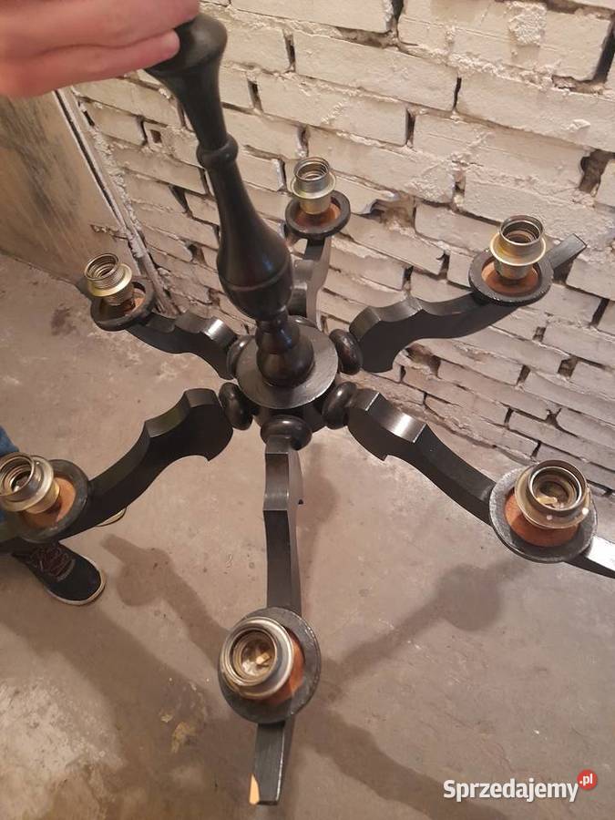 Zyrandol sześcioramienny Drewniany