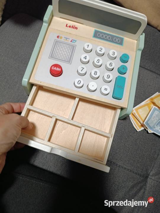 drewniana zabawka a dokładniej pastelowa kasa Poznań