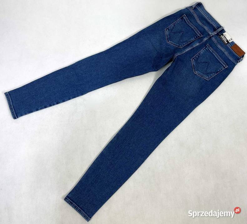 Spodnie damskie Wrangler High Rinse Skinny Blue Pisz