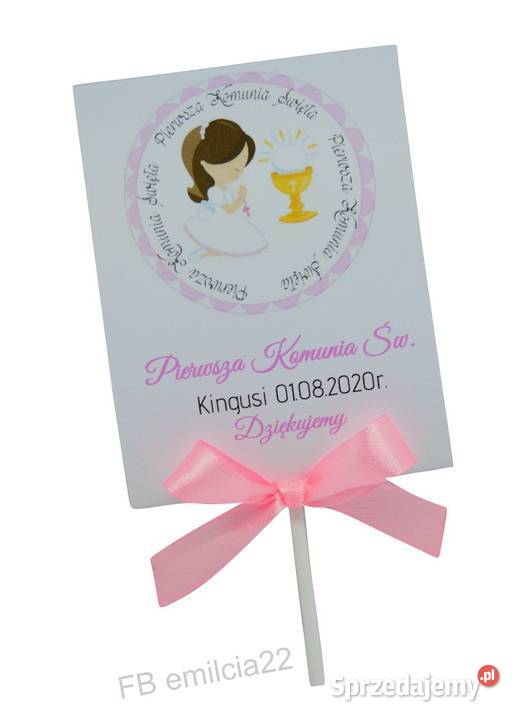 Podziękowania Gości z okazji I Komunii Św Lizaki Zielona Góra